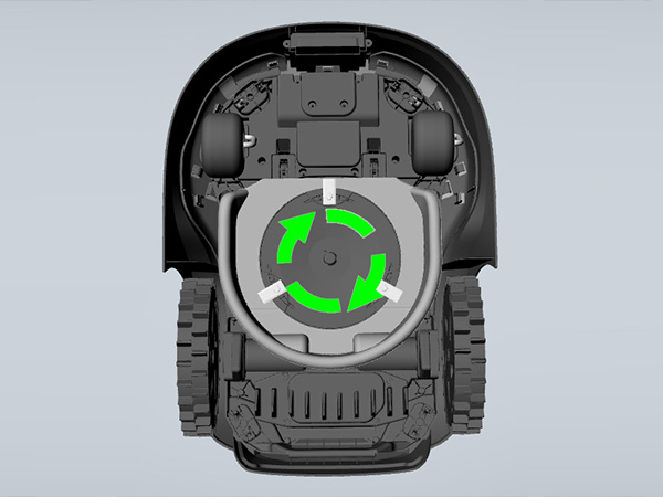 Forward and reverse rotations reduce the wear of the blade by half 